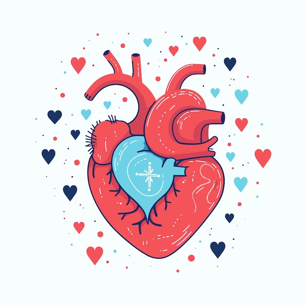 Vector el día de san valentín tema doodle corazón con puntos diseño ilustración vectorial