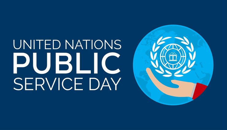 Vector el día del servicio público de las naciones unidas se celebra cada año en junio