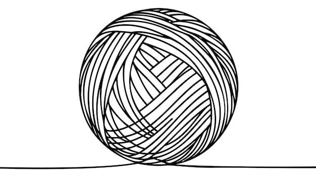 Día de tejer Una línea continua Ilustración vectorial dibujada con una sola línea