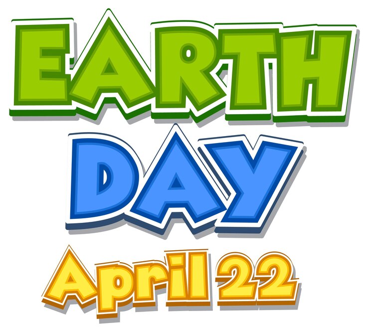 Vector día de la tierra 22 de abril diseño de logotipo tipográfico