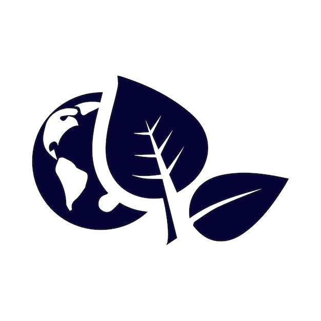 Día de la Tierra Árbol verde Árbol verde en el icono de la Tierra