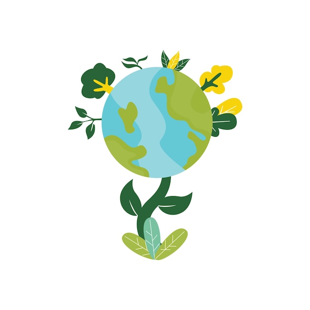 Día de la Tierra Concepto ecológico Ilustración vectorial Concepto del día de la Tierra Fondo del día mundial del medio ambiente Salvemos la tierra Cartel del Día de la Tierra feliz o Fondo de pancarta