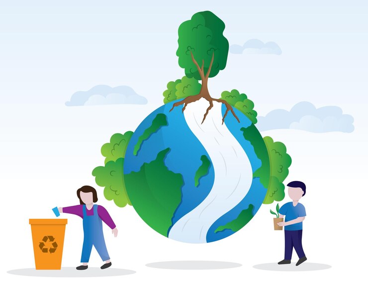 Vector día de la tierra día internacional de la madre tierra icono de problemas ambientales y protección del medio ambiente