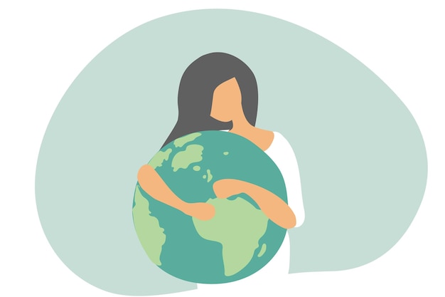 Día de la Tierra y Día Mundial del Medio Ambiente Salvar el concepto ecológico de la Tierra vector