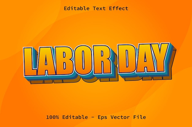 Día del Trabajo con efecto de texto editable de estilo moderno