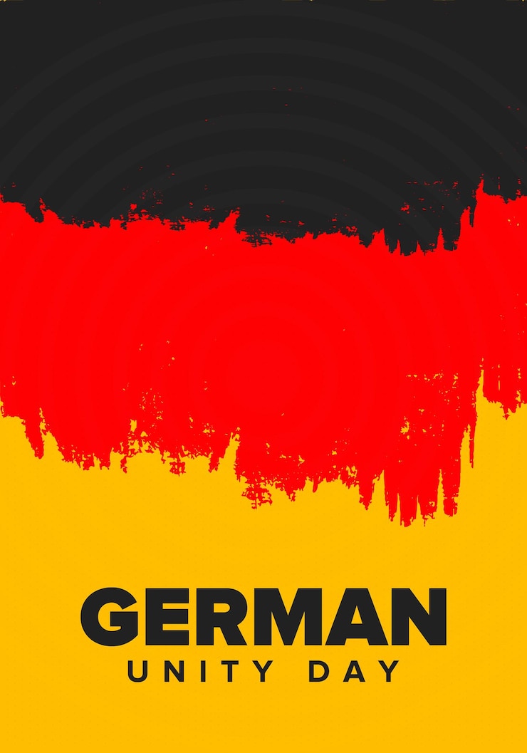 Vector día de la unidad alemana alemania fiesta de la unidad libertad y reunificación bandera alemana arte patriótico