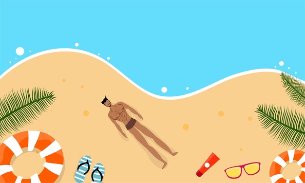 Día de vector de ilustración de verano para fondo de horario de verano y vibesx9 de verano