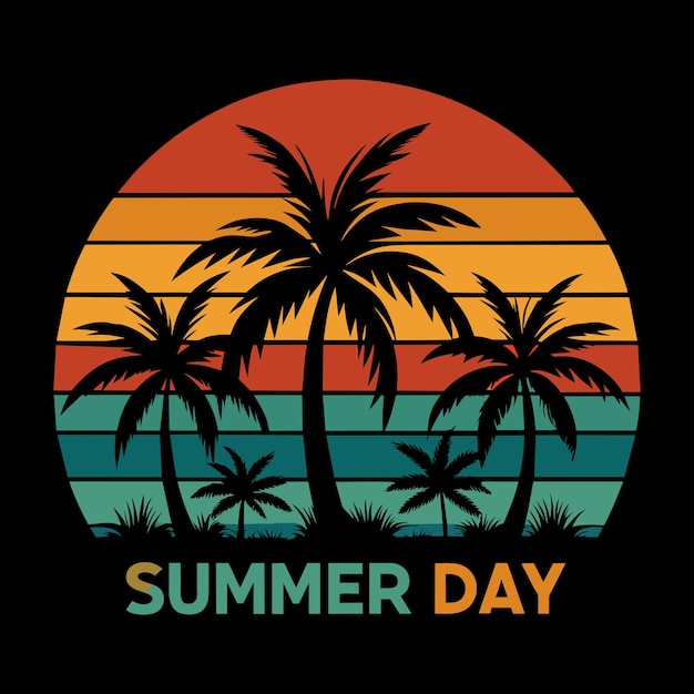 Día de verano Diseño tipográfico para camiseta