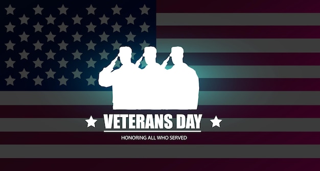 Día de los veteranos, honrando a todos los que sirvieron, carteles, ilustración vectorial de diseño moderno para pancartas.