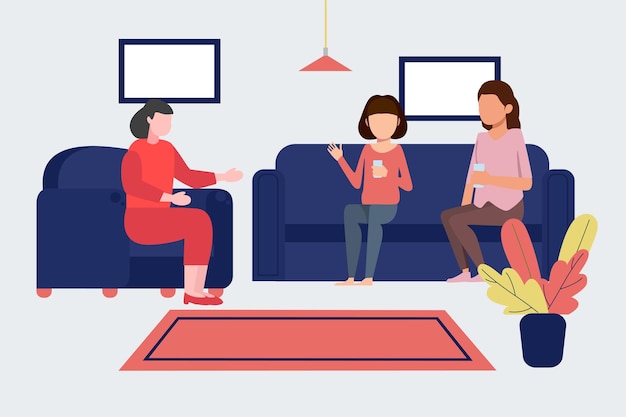 Un día en la vida Concepto Ilustración vectorial plana de colores aislada