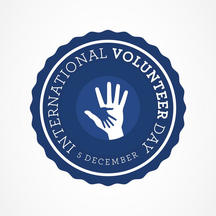 Vector el día de los voluntarios se celebra cada año el 5 de diciembre