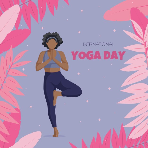 Vector dia de yoga