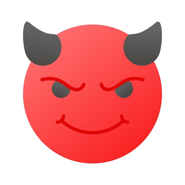 Diablo aterrador con cuernos icono emoji personalizable en estilo de moda