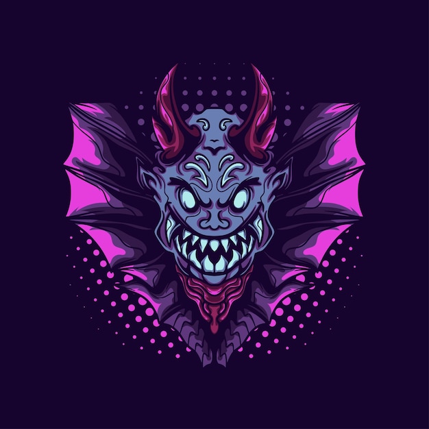 diablo, vampiro, murciélago, ilustración