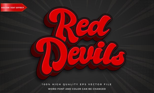 Diablos rojos efecto de texto editable en 3D