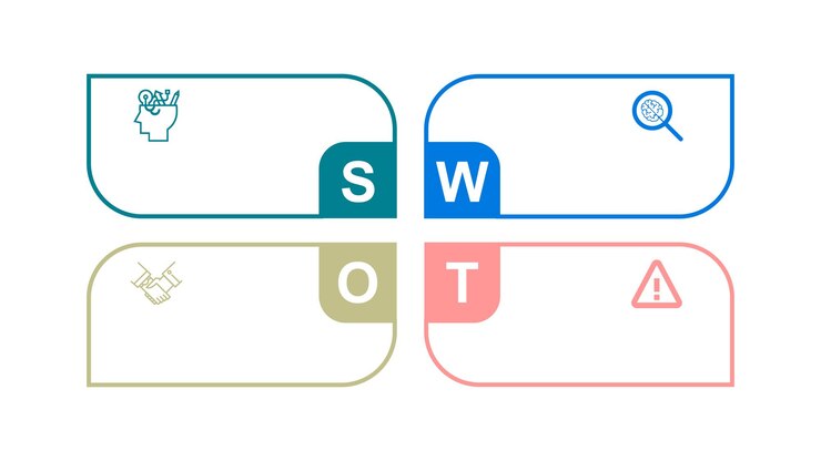 Vector diagrama de análisis swot con íconos
