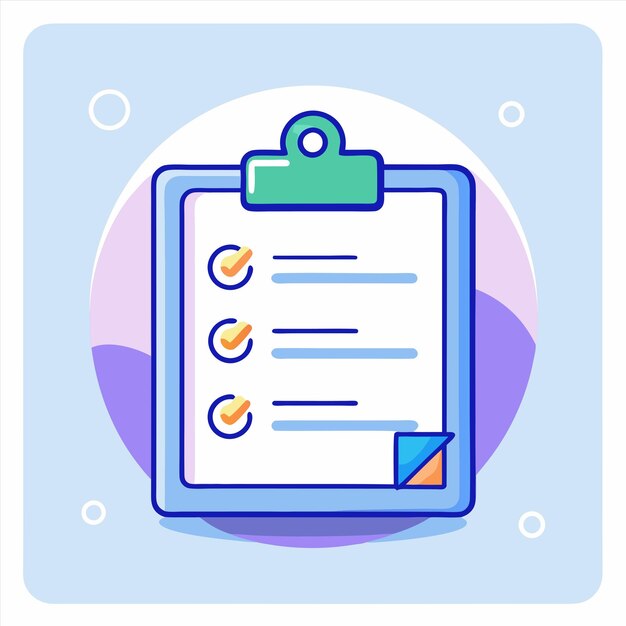 un diagrama azul y blanco con un fondo azul con un clipboard y un clipboard con un clippboard en