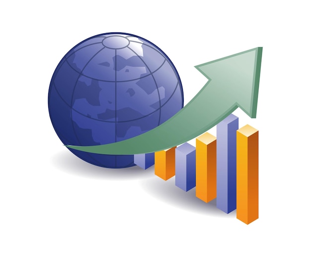 Diagrama de barras de desarrollo empresarial mundial