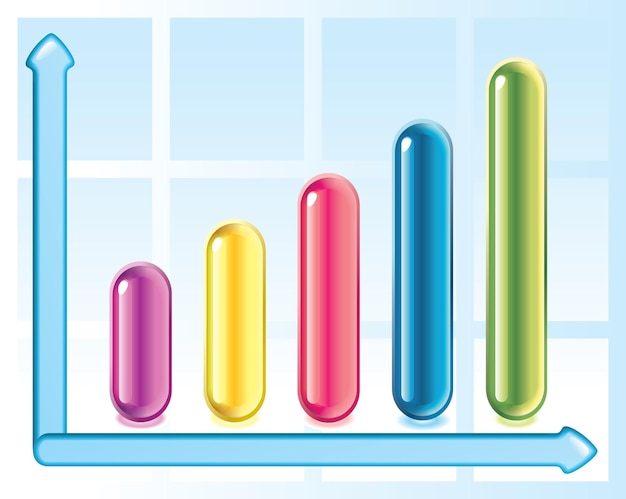 Diagrama brillante vectorial con flechas
