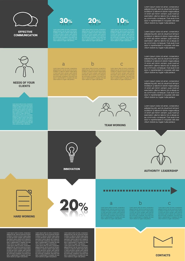 Vector diagrama de caja plana de infografía.