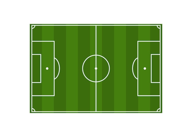 Vector diagrama de campo de fútbol en ilustración de vector de estilo plano