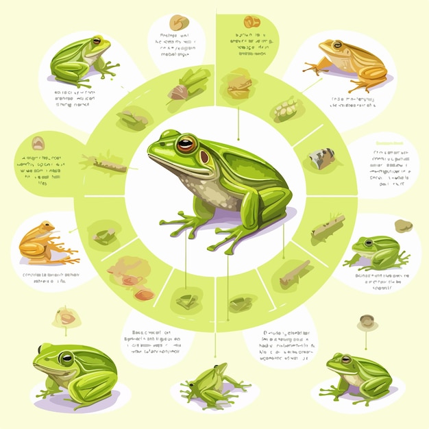 Diagrama del ciclo de vida Ilustración de la rana Imagen de stock vectorial