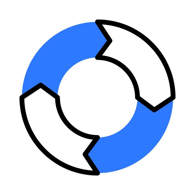 Diagrama circular con flechas que indican un ciclo de proceso