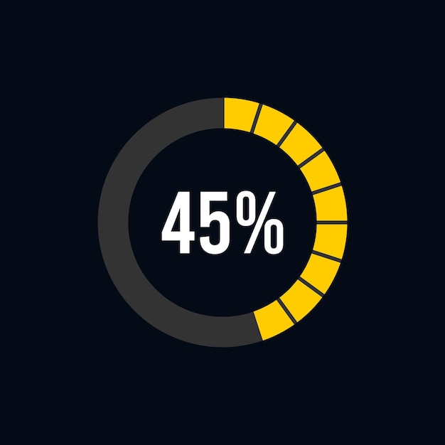 Diagrama circular Gráficos circulares Elementos infográficos Cargando Progreso Ilustración vectorial