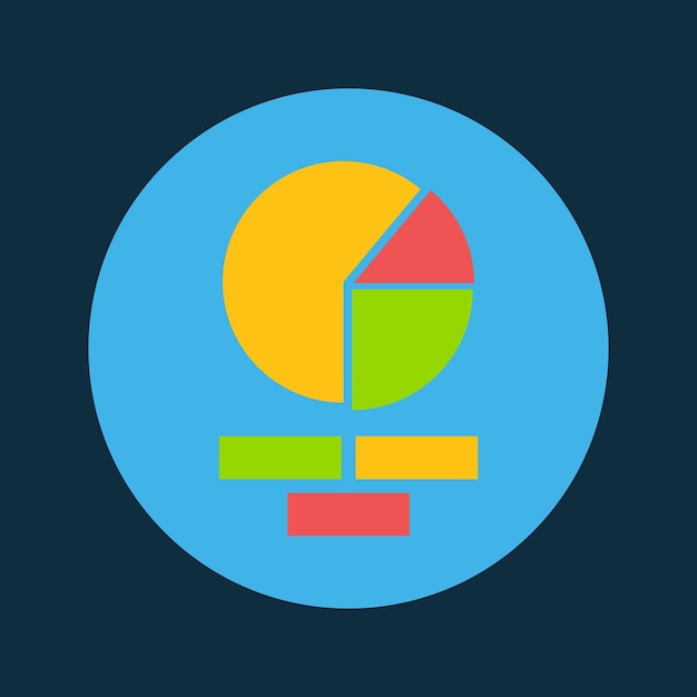 Diagrama circular de icono de negocio vectorial