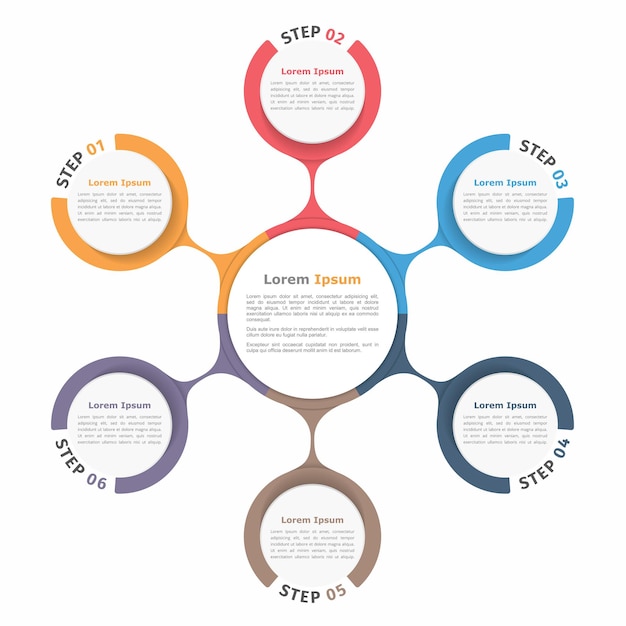 Diagrama circular de los seis elementos