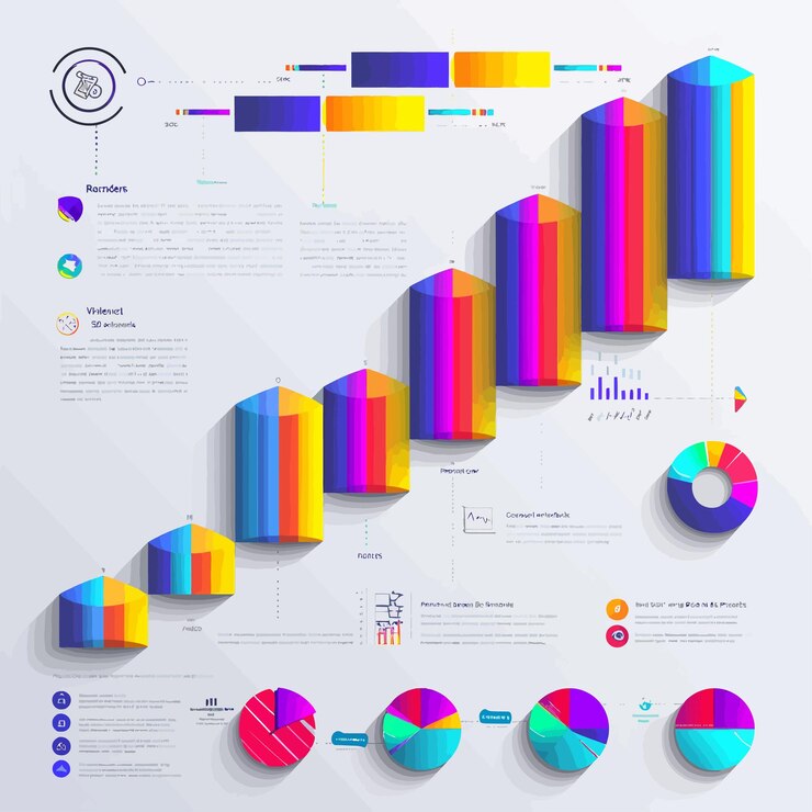 Vector un diagrama colorido con un círculo de color arco iris y un círculo colorido