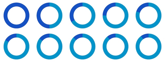 Diagrama dividido por círculos 3 10 7 gráfico icono diagrama de sección de forma de pastel