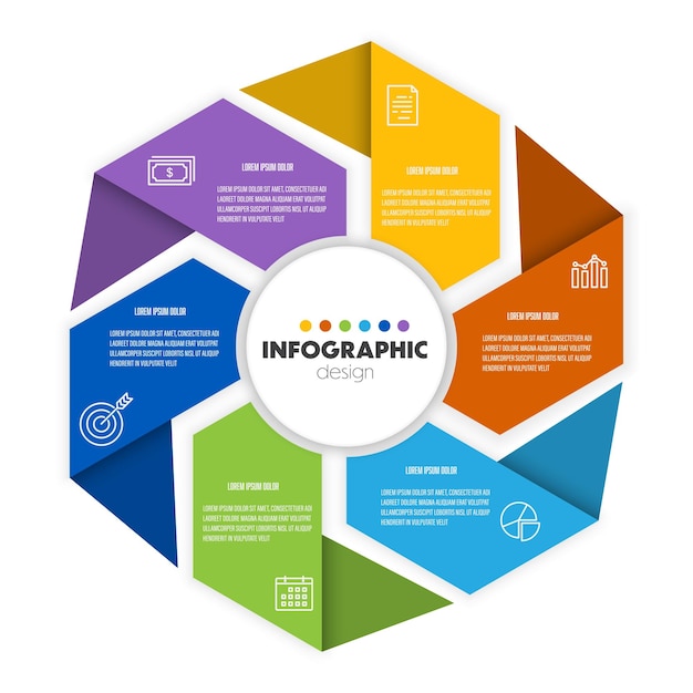 Diagrama dividido en seis secciones coloridas con iconos que representan estrategias de desarrollo de startups