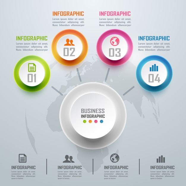 Diagrama e infografías de negocios coloridos