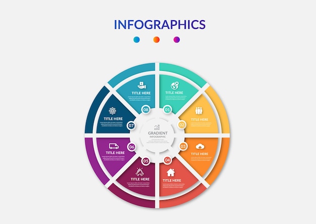 Diagrama de elemento infográfico degradado de halloween circular plano infográfico