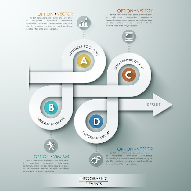 Diagrama de flecha 3d plantilla de paso de negocios