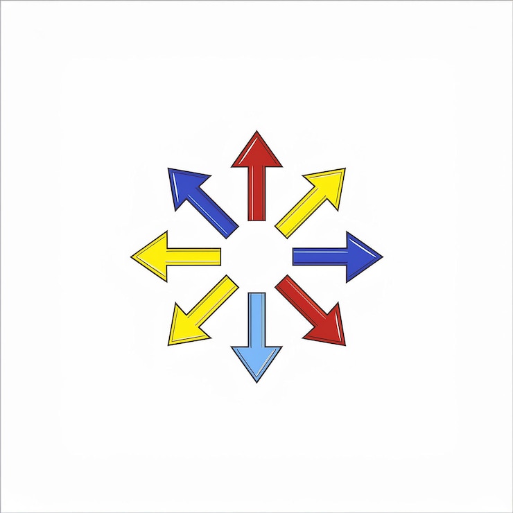 Vector un diagrama con flechas que apuntan a la derecha y la palabra " flechas "