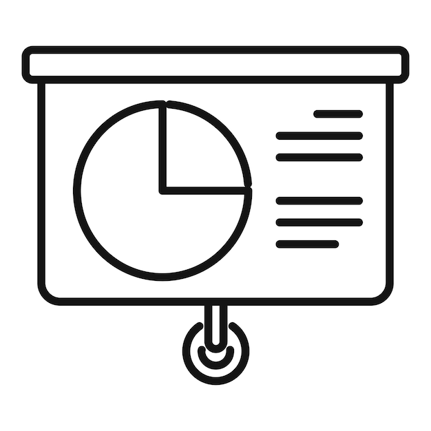 Diagrama flip que muestra el gráfico circular con datos para la presentación de negocios