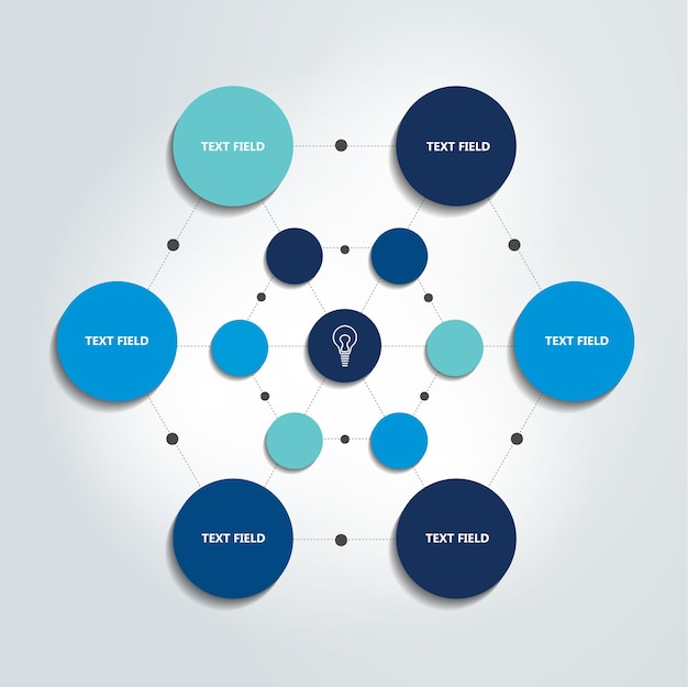 Diagrama de flujo infográfico Gráfico de círculos de colores
