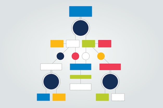 Diagrama de flujo de trabajo del esquema de infografía de diagrama de flujo