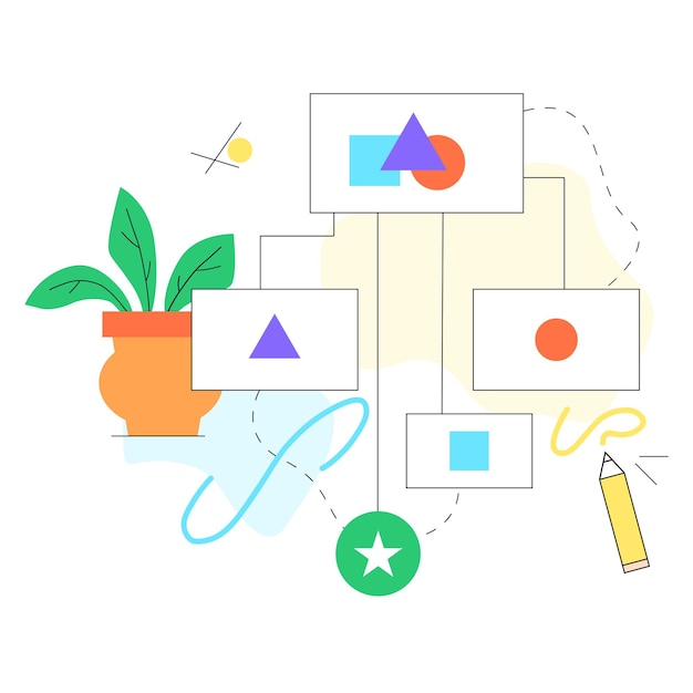 Vector diagrama de flujo de trabajo del proyecto