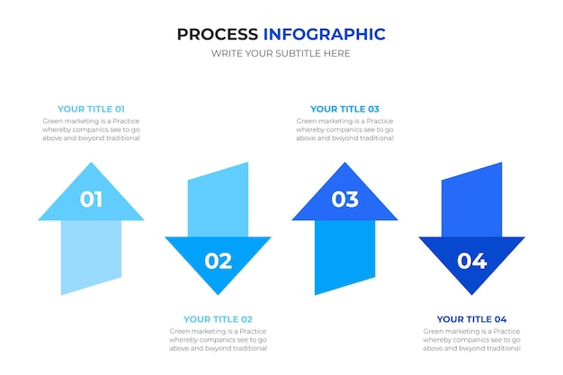 Diagrama de flujo vector de diseño infográfico de 4 pasos