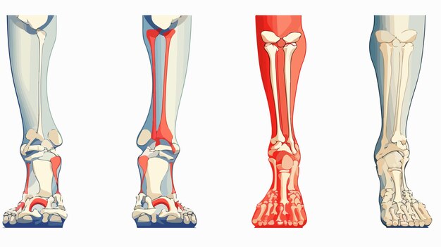 Diagrama de las fracturas por estrés de los huesos del pie