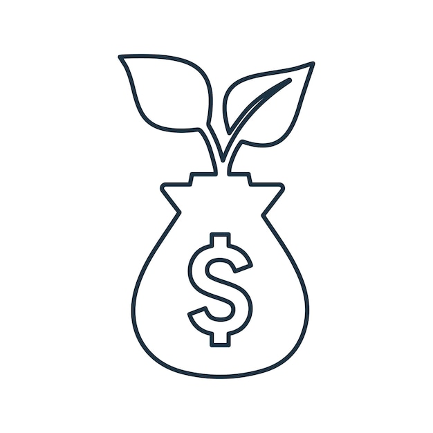 Diagrama de ganancia financiera de la agricultura icono de contorno Vector de arte de líneas