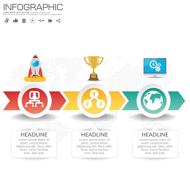 Diagrama de infografía con pasos