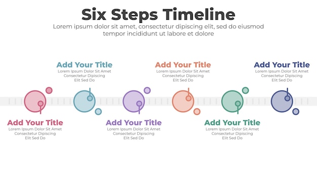 Diagrama de línea de tiempo moderno vectorial y plantilla infográfica para negocios