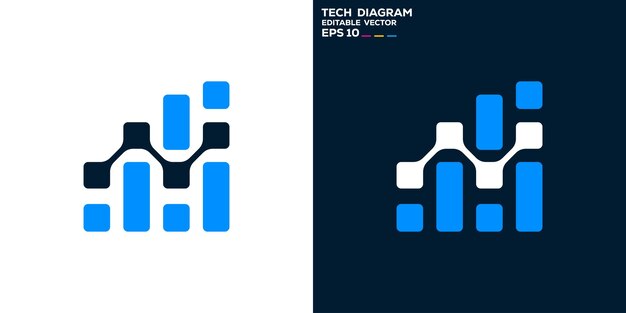 Diagrama de logotipo Datos tecnológicos de estadística plantilla de diseño de símbolos de íconos EPS 10