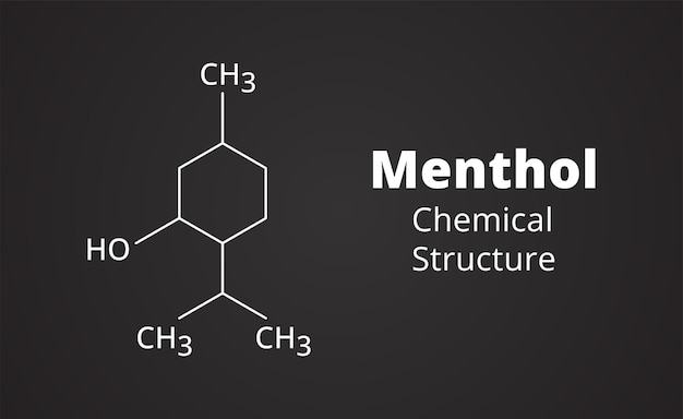 diagrama de molécula de ilustración de vector de estructura química de mentol