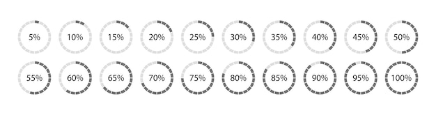 Vector diagrama de pie redondo del 100 por ciento estructura del diagrama dividida en piezas gráfico de sección circular