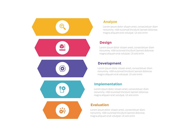 Diagrama de plantilla de infografía con forma de embudo hexagonal creativa con diseño de pasos de 5 puntos para la presentación de diapositivas